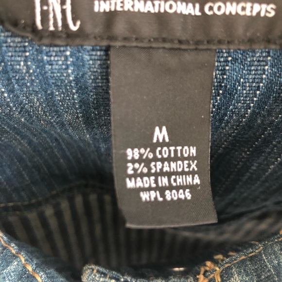 INC Denim Subtle Distressed Stripe Jacket/Blazer - Picture 8 of 8